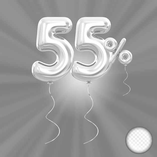 El 55 por ciento de la oferta de globo de plata en 3D
