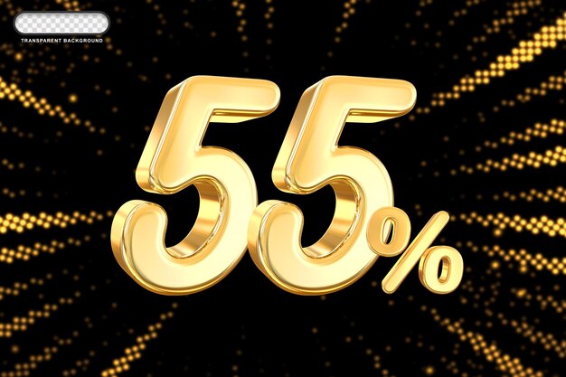 55 por ciento ofrece oro en renderizado 3d
