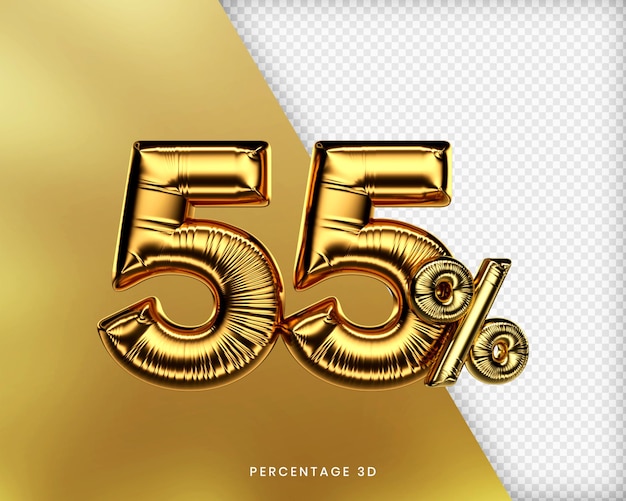 55 por ciento de oro 3d premium psd