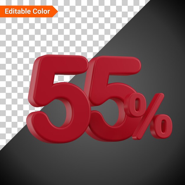 PSD 55% de desconto em ícones de renderização 3d com arquivos de cores editáveis