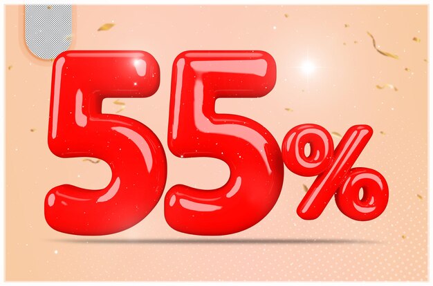 55% de descuento en la venta Promoción de números rojos 3D