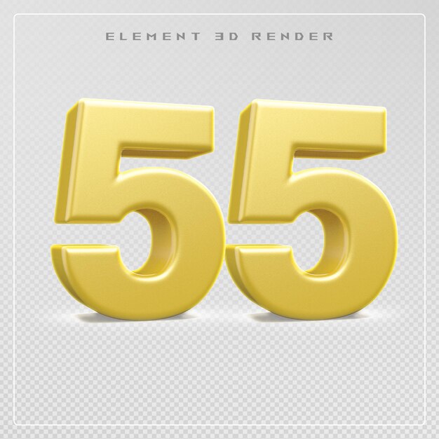 55 numéros d'or rendus en 3D