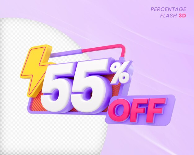 55 Prozent Rabatt mit Flash-Element 3D Render Premium PSD