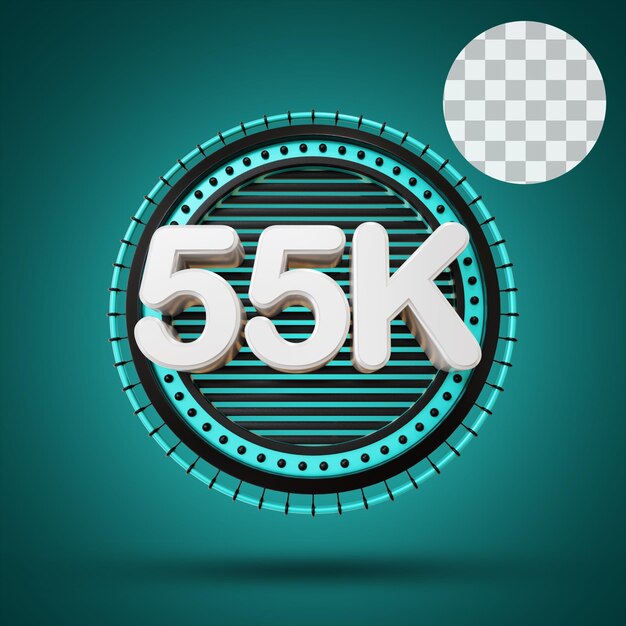 55k numérico con escenario 3d Rendering