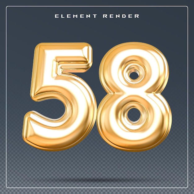 58 numéro d'or rendu en 3D