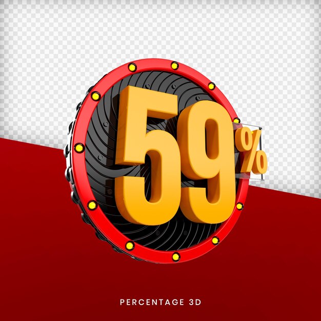 PSD 59 porcentagem de renderização 3d psd premium