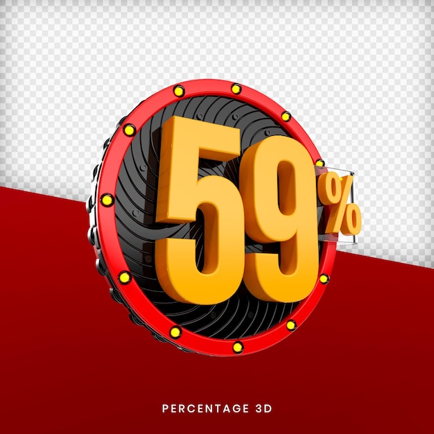 59 porcentaje 3d render premium psd