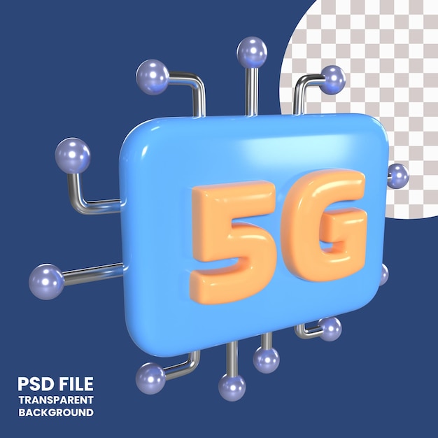 5G 3D-Illustrationssymbol