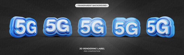 5g texto azul 3d