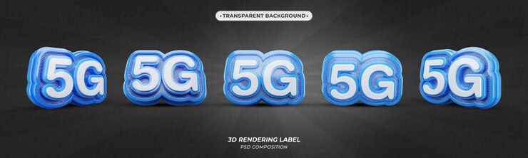PSD 5g texto azul 3d