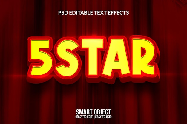 PSD 5star psd efecto de texto 3d totalmente editable alta calidad