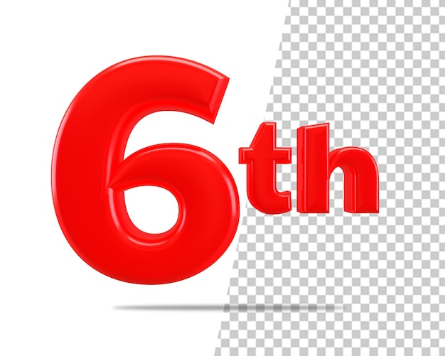6º aniversário seis comemoram o número renderização 3d