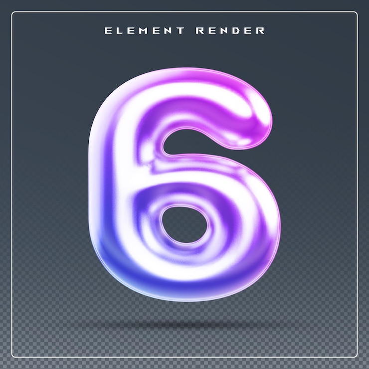 PSD 6 gradiente numérico renderização 3d