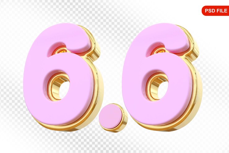 PSD 6 promoción de ventas número rosado