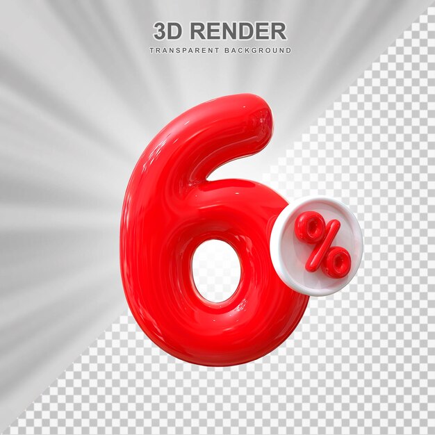 6 Prozent Angebot im 3D-Ballon-Rendering