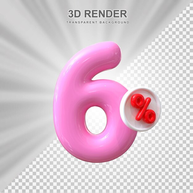 6 Prozent Angebot im 3D-Ballon-Rendering