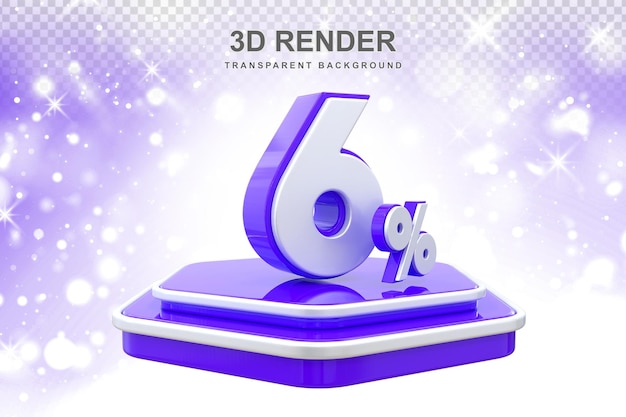 6 Prozent Promotion Podium 3D-Rendering