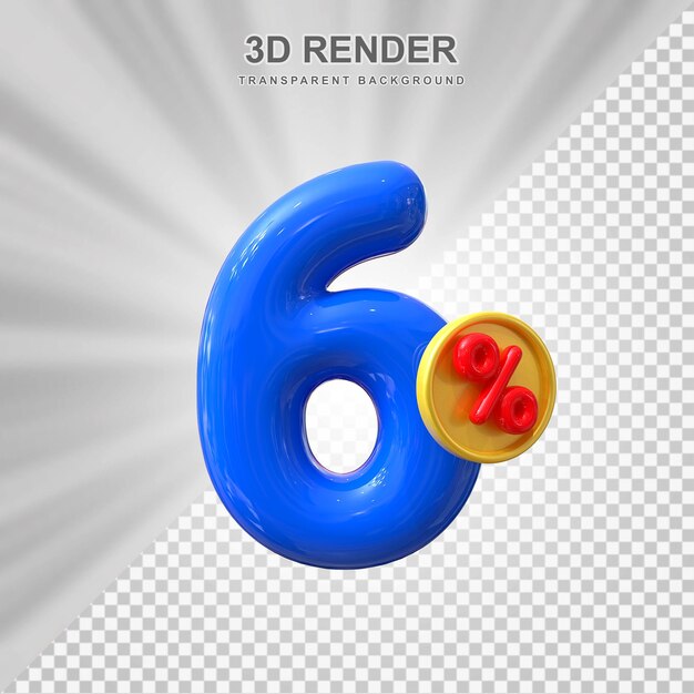 6 Prozent Rabatt auf den Verkauf von 3D