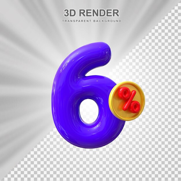 6 Prozent Rabatt auf den Verkauf von 3D