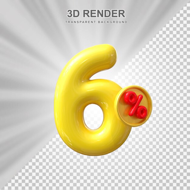 6 Prozent Rabatt auf den Verkauf von 3D