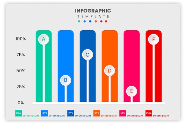 6 Prozentbar-Infografik