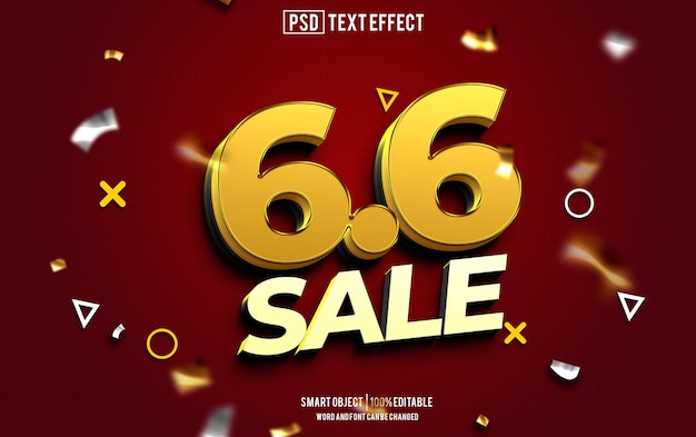 6 venta texto efecto fuente tipografía editable texto en 3D