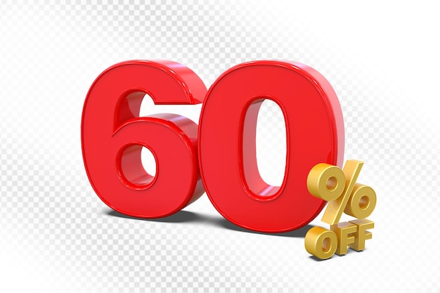 El 60 por ciento de descuento en la promoción de venta de 3D rojo