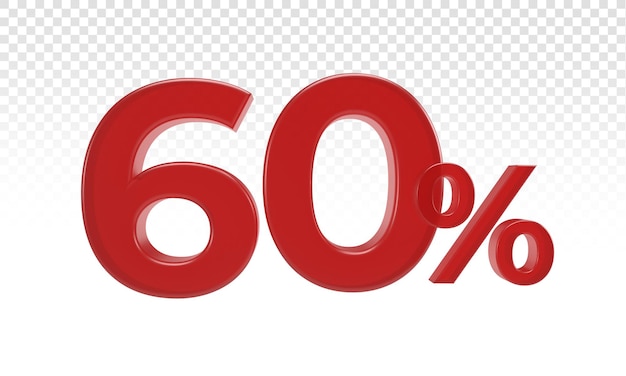 60 por ciento de renderización 3D