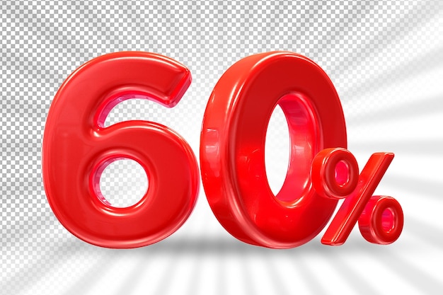 60% di offerta rossa in 3d