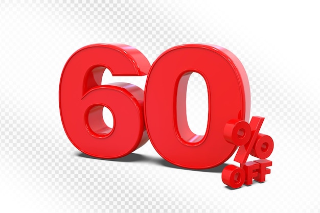 60% di sconto sulla promozione della vendita rossa 3D