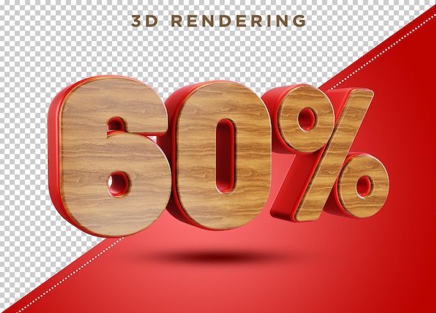 60 prozent 3d-textwiedergabe psd