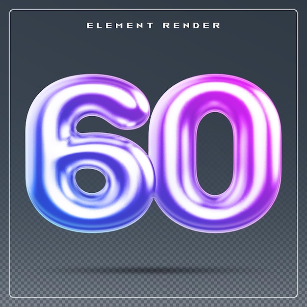 60 Zahlgradient 3D-Rendering