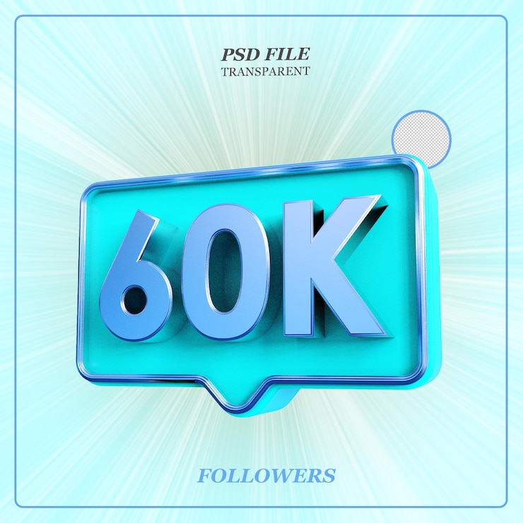 PSD 60k seguidores de la celebración del icono