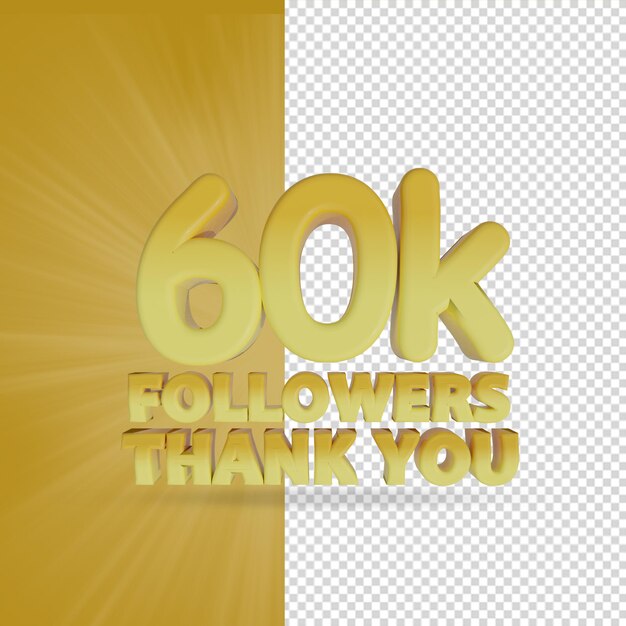 60k seguidores renders 3d aislados