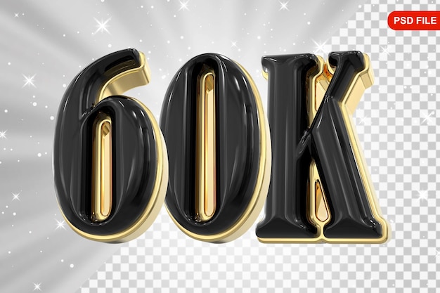 60K Sigue el número de oro negro Gracias por seguir