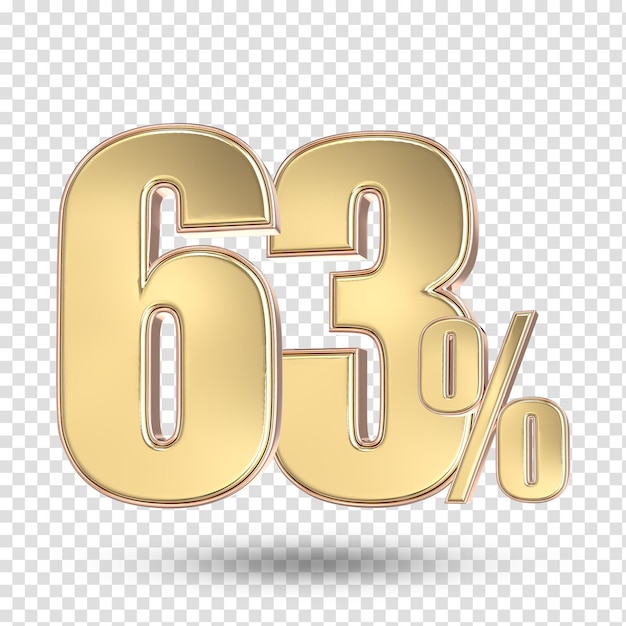 63 Goldnummer 3D-Rendering