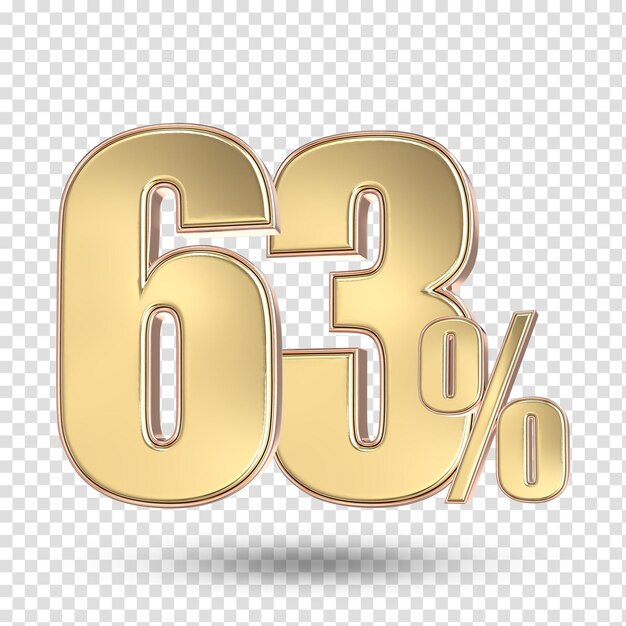 63 Rendering 3D del numero d'oro