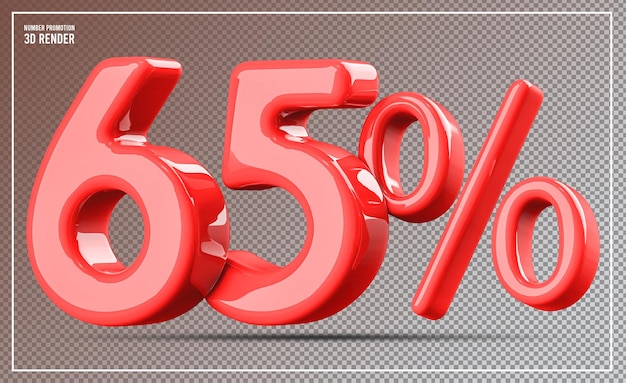 El 65 por ciento de descuento en la promoción de Red Glossy 3D Render