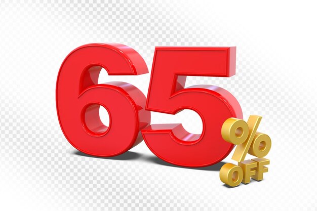 El 65 por ciento de descuento en la promoción de venta de 3D rojo