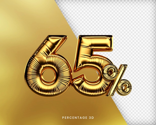 65 por ciento de oro 3d premium psd