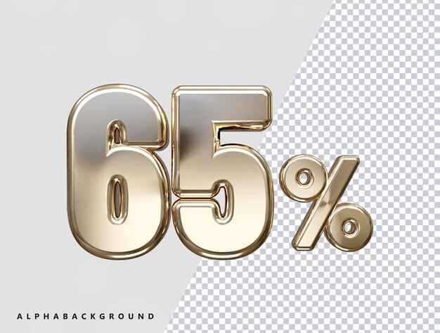 65% de descuento en el efecto de texto vectorial de renderización 3D en oro