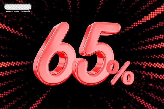 65% De L'offre Est Rouge En 3d.