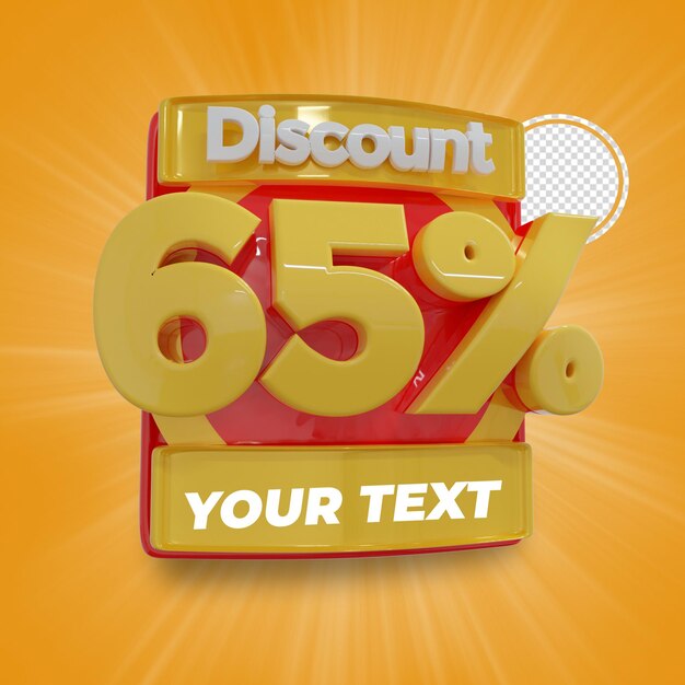 65 Prozent Rabatt 3D-Text-Rendering-Illustration
