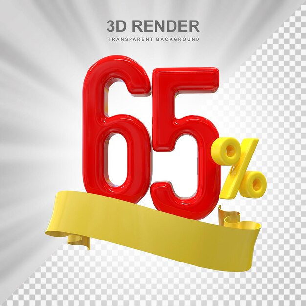 65Percnet Promoción fuera de venta Renderizado en 3D