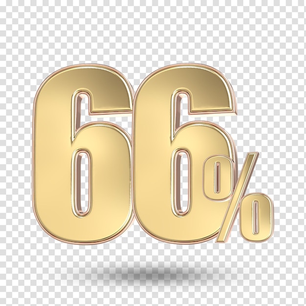 66 Goldnummer 3D-Rendering
