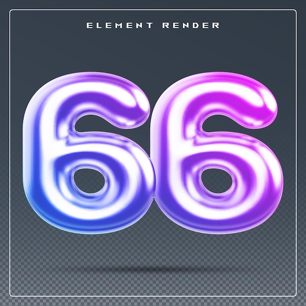 66 Zahlgradient 3D-Rendering