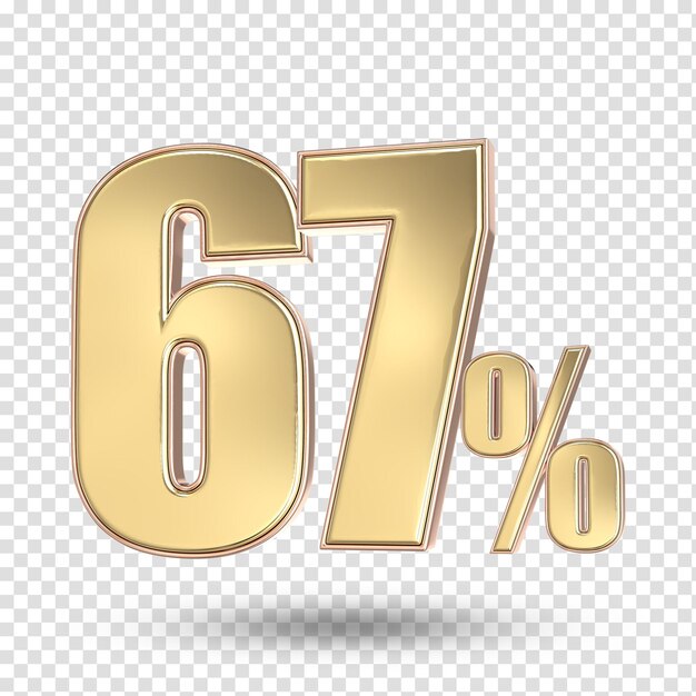 67 Número de oro Renderizado en 3D