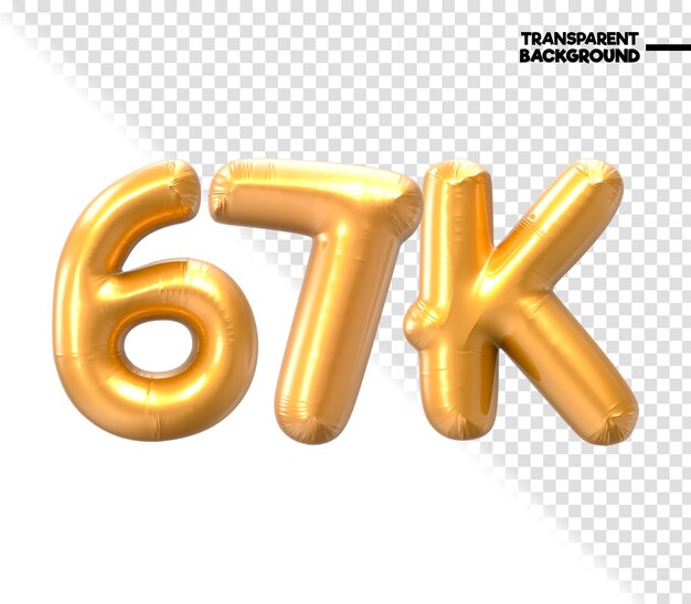 67K Número de oro en 3D