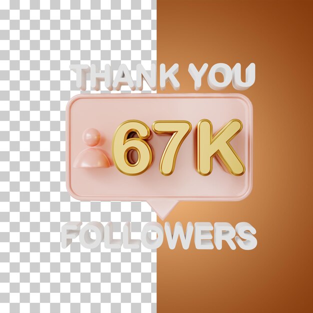 67k seguaci oro Rendering 3D