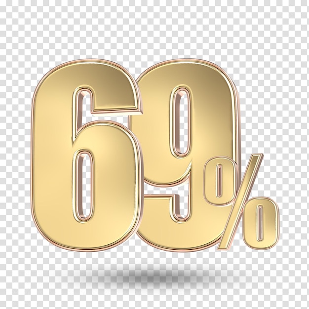 69 Numero d'oro Render 3D